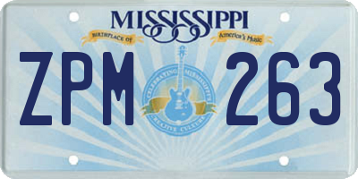 MS license plate ZPM263