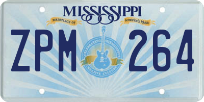 MS license plate ZPM264