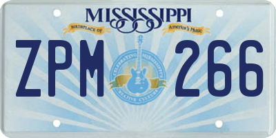 MS license plate ZPM266