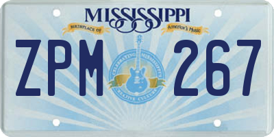 MS license plate ZPM267