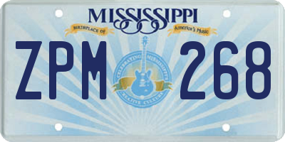 MS license plate ZPM268
