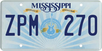 MS license plate ZPM270