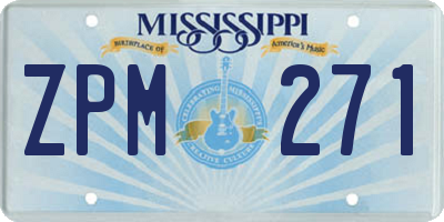MS license plate ZPM271