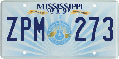 MS license plate ZPM273