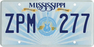 MS license plate ZPM277