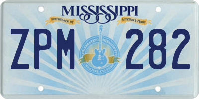 MS license plate ZPM282