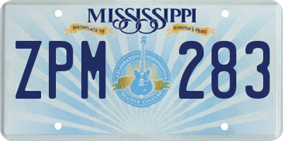MS license plate ZPM283