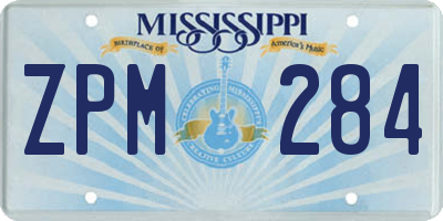 MS license plate ZPM284