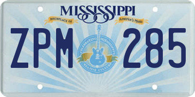 MS license plate ZPM285