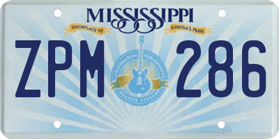 MS license plate ZPM286