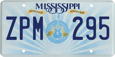 MS license plate ZPM295