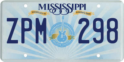 MS license plate ZPM298