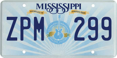MS license plate ZPM299