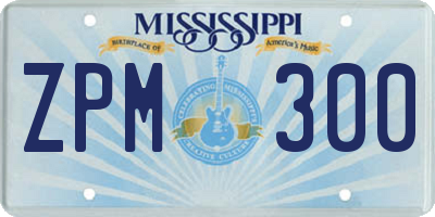 MS license plate ZPM300