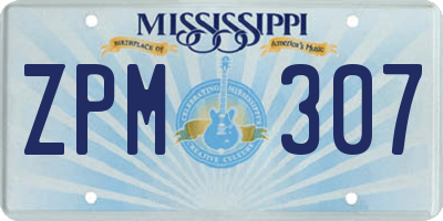 MS license plate ZPM307