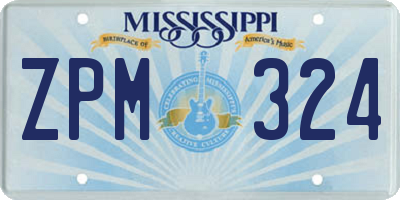 MS license plate ZPM324