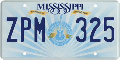 MS license plate ZPM325