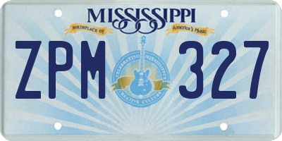 MS license plate ZPM327