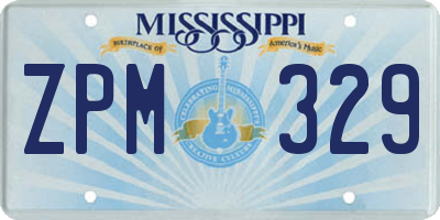 MS license plate ZPM329
