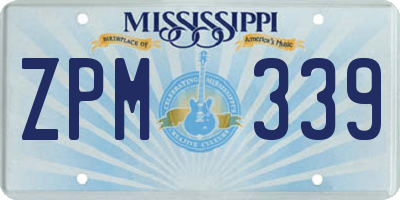 MS license plate ZPM339