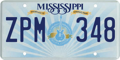 MS license plate ZPM348