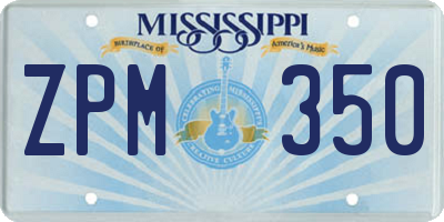 MS license plate ZPM350