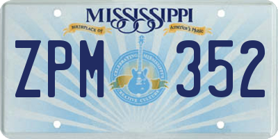 MS license plate ZPM352