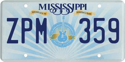 MS license plate ZPM359