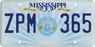 MS license plate ZPM365