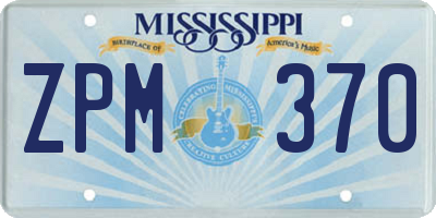 MS license plate ZPM370