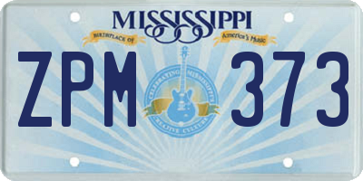 MS license plate ZPM373