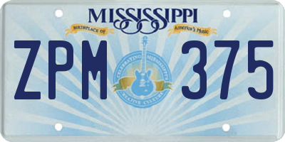 MS license plate ZPM375