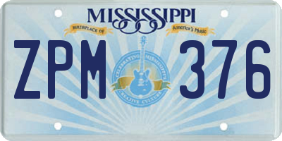 MS license plate ZPM376