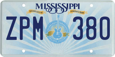 MS license plate ZPM380