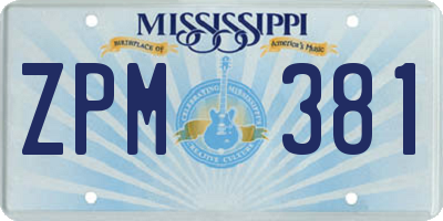 MS license plate ZPM381