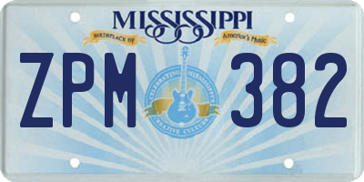 MS license plate ZPM382