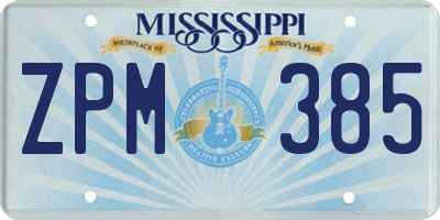 MS license plate ZPM385