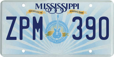 MS license plate ZPM390