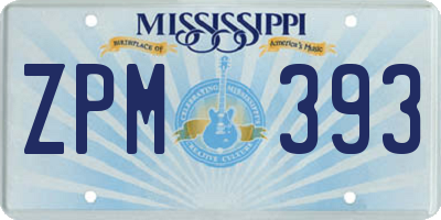 MS license plate ZPM393