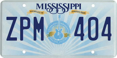 MS license plate ZPM404