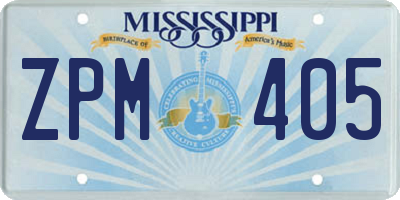 MS license plate ZPM405