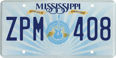 MS license plate ZPM408