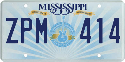 MS license plate ZPM414