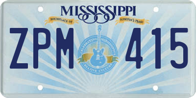 MS license plate ZPM415