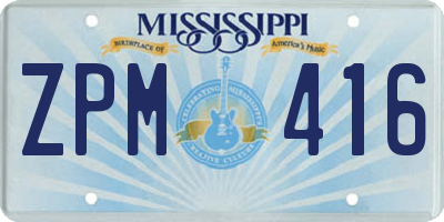MS license plate ZPM416