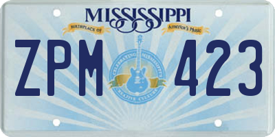 MS license plate ZPM423