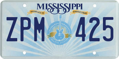 MS license plate ZPM425