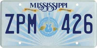 MS license plate ZPM426