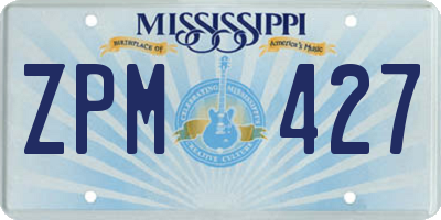 MS license plate ZPM427