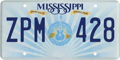 MS license plate ZPM428